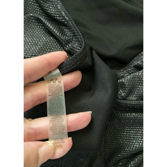 Victoria's Secret Women's Swimsuit Size L Black Glitter Deep V NWOT - Picture 4 of 6